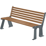 [ASRP05BN] ASRP05BN - Panchina acc. zin. c/schienale (seduta eff.legno/fianchi grigio scuro)