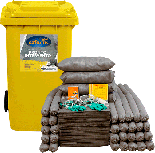 [ASUK360] ASUK360 - kit serie UNIVERSALE SAFE IN col.GRIGIO in bidone carrellato da 360 lt