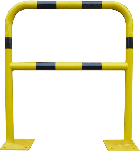 [BARV600NY] BARV600NY - barriera giallo/nera con piastra di fissaggio alle basi