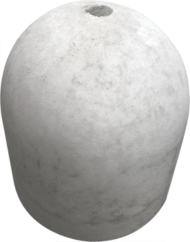 [BC260] BC260 - Base cemento con foro diametro 60mm per palo, colore grigio