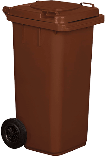 [BIC0120M] BIC0120M - Cassonetto mobile portarifiuti da litri 120 MARRONE