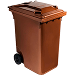 [BIC0360M] BIC0360M - Cassonetto mobile portarifiuti da litri 360 MARRON