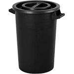 [BIC075N] BIC075N - Bidone in polietilene nero con manici da litri 75