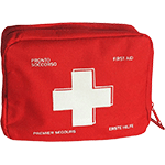 [BRA401] BRA401 - borsa in nylon rossa pronto soccorso per ferite di piccola entita'