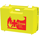 [BRV500DF] BRV500DF - valigetta ABS giallo FLUO KIT LAVAOCCHI (lato A) KIT USTIONI (lato B)