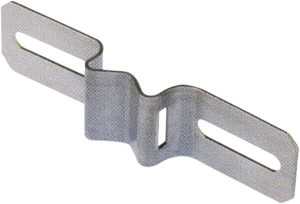 [CLM14219] CLM14219 - staffa fissaggio per pali, lunghezza mm 142 larghezza mm 38