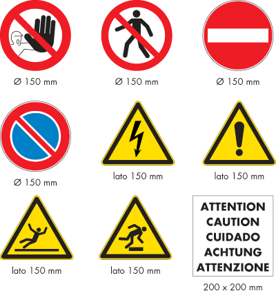 [CORV90P] CORV90P - Kit 9 pittogrammi adesivi per cono CORV90