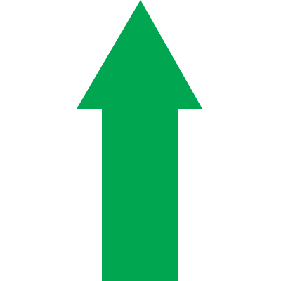 [DMF10G] DMF10G - conf.20 frecce adesive SAFE IN in PVC dimensioni 100x65 mm col.VERDE