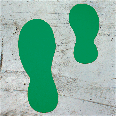 [DMO24G] DMO24G - conf.20 orme adesive SAFE IN in PVC dimensioni 240x90 mm colore VERDE