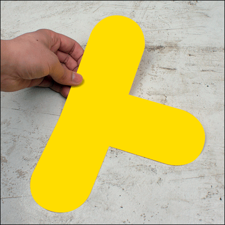 [DMT3Y] DMT3Y - conf.10 delimitatori ades.pallet a T SAFE IN dim.300x200mm col.GIALLO