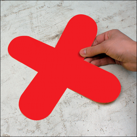 [DMX3R] DMX3R - conf.10 delimitatori ades.pallet a X SAFE IN dim.300x300mm col.ROSSO