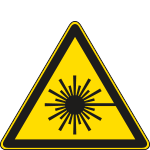 [E1110W] E1110W - Cartello pericolo raggi laser solo simbolo EN ISO 7010