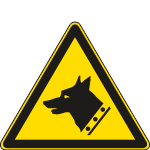 [E1112K] E1112K - Cartello pericolo cane da guardia solo simbolo EN ISO 7010