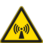 [E1128X] E1128X - Cartello pericolo radiazioni non ionizzanti solo simbolo EN ISO 7010