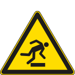 [E1137WS] E1137WS - Etichetta adesiva pericolo di inciampo EN ISO 7010