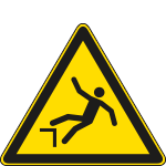 [E1138X] E1138X - Cartello pericolo di caduta con dislivello solo simbolo EN ISO 7010