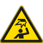 [E1144KS] E1144KS - Etichetta adesiva pericolo ostacolo in alto solo simbolo EN ISO 7010