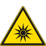 [E1145WS] E1145WS - Etichetta pericolo radiazioni ottiche solo simbolo EN ISO 7010