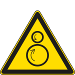 [E1147K] E1147K - Cartello pericolo rulli rotanti solo simbolo EN ISO 7010