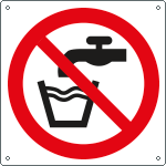 [E1303W] E1303W - Cartello divieto bere acqua solo simbolo EN ISO 7010