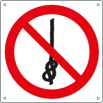 [E1307K] E1307K - cartello divieto annodare la corda solo simbolo EN ISO 7010