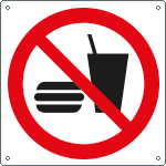 [E1310KS] E1310KS - Etichetta adesiva vietato bere e o mangiare EN ISO 7010