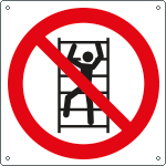 [E1336Z] E1336Z - Cartello vietato arrampicarsi sugli scaffali solo simbolo EN ISO 7010