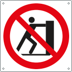 [E1341K] E1341K - cartello divieto vietato spingere solo simbolo EN ISO 7010