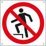 [E1346K] E1346K - cartello divieto vietato salire solo simbolo EN ISO 7010