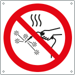 [E13498K] E13498K - cartello div.vietato eseguire lavori a caldo solo simbolo EN ISO 7010