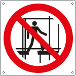 [E1349K] E1349K - cartello divieto uso impalcatura incompleta solo simbolo EN ISO 7010