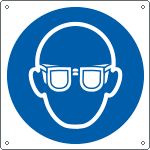 [E1351Y] E1351Y - Cartello obbligo uso occhiali EN ISO 7010