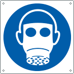 [E1353W] E1353W - Cartello obbligo indossare il respiratore solo simbolo EN ISO 7010