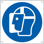 [E1358X] E1358X - Cartello obbligo indossare schermo protett solo simbolo EN ISO 7010