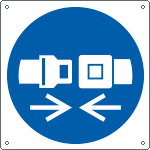 [E1394K] E1394K - Cartello obbligo indossare cintura sicurez.solo simbolo EN ISO 7010