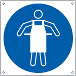 [E1396X] E1396X - Cartello obbligo usare grembiule protettivo solo simbolo EN ISO 7010