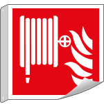 [E15115BFLX] E15115BFLX - Cartello bifacciale flessibile solo simb.Lancia antincendio EN ISO7010
