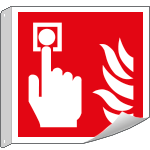 [E15117BFLX] E15117BFLX - Cartello bifacciale flessibile solo simb.Allarme antincend.EN ISO 7010