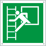 [E15119W] E15119W - Cartello emergenza finestra con scala solo simbolo EN ISO 7010