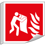 [E15121BFLX] E15121BFLX - Cartello bifacciale flessibile solo simb.Coperta antifiamm.EN ISO 7010