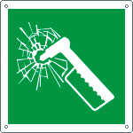 [E15142X] E15142X - Cartello emergenza martelletto di emergenza solo simbolo EN ISO 7010