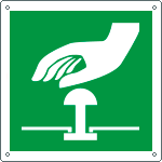 [E15159KS] E15159KS - Etichetta emergenza pulsante di emergenza solo simbolo EN ISO 7010