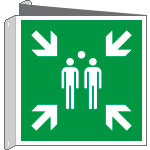 [E15180BIY] E15180BIY - cartello bifacciale solo simbolo punto di raccolta EN ISO 7010