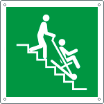 [E15236K] E15236K - cartello sicurezza sedia di evacuazione EN ISO 7010 E060