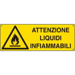 [E1711K] E1711K - Cartello pericolo attenzione liquidi infiammabili EN ISO 7010