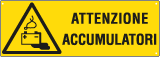 [E17133KS] E17133KS - Etichetta adesiva pericolo attenzione accumulatori EN ISO 7010