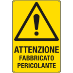 [E17145X] E17145X - Cartello pericolo fabbricato pericolante EN ISO 7010