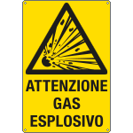[E1714X] E1714X - Cartello pericolo attenzione gas esplosivo EN ISO 7010