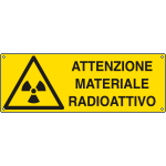 [E1722K] E1722K - Cartello pericolo attenzione materiale radioattivo EN ISO 7010