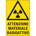 [E1722X] E1722X - Cartello pericolo attenzione materiale radioattivo EN ISO 7010